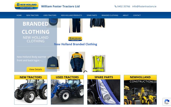 Ekraanipilt saidist fostertractors.ie