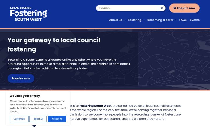 Screenshot of fosterwithyourlocalcouncil.org.uk