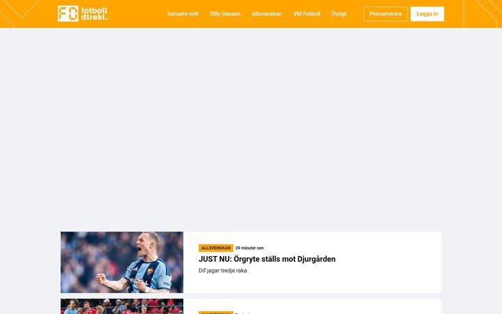 Screenshot of fotbolldirekt.se