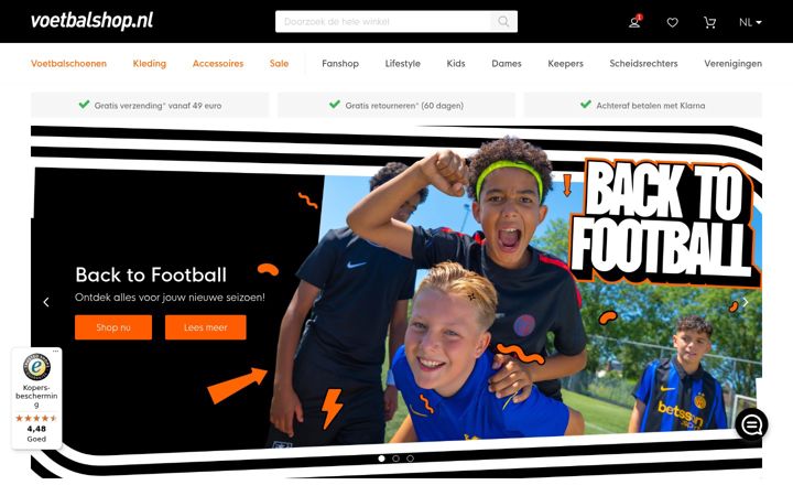 Screenshot of fotbollstore.se