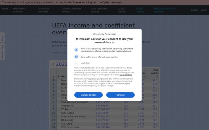 Screenshot of fotcalc.com