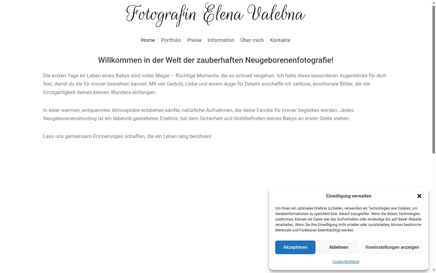 Screenshot del banner di consenso mostrato prima di qualsiasi interazione