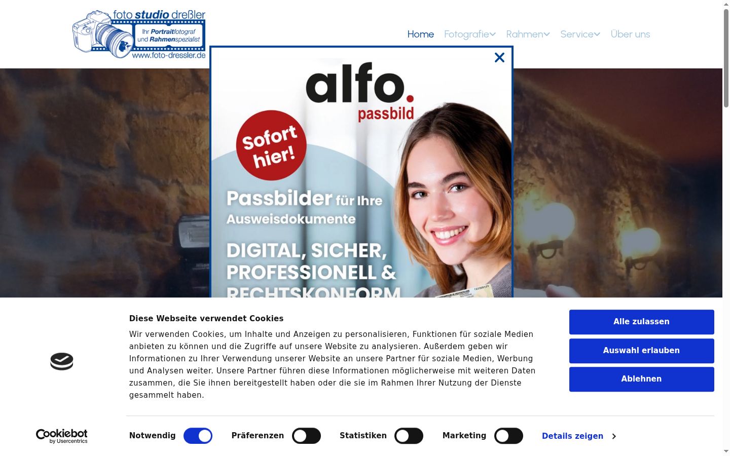 Screenshot del banner di consenso mostrato prima di qualsiasi interazione