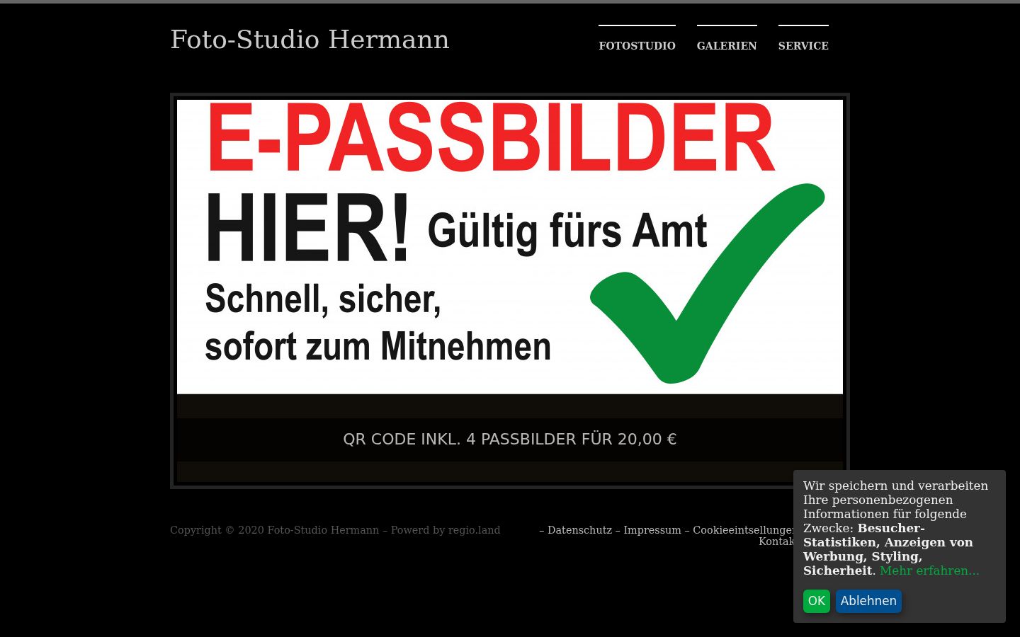 Screenshot del banner di consenso mostrato prima di qualsiasi interazione