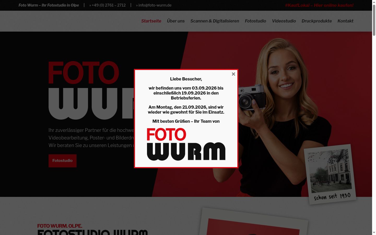 Screenshot des Einwilligungsbanners vor jeglicher Interaktion