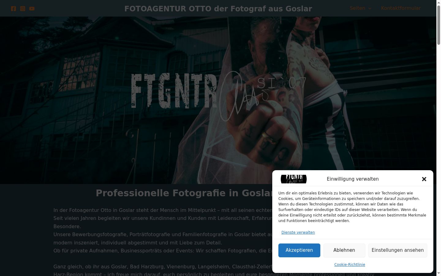 Screenshot of the consent banner shown before any interaction