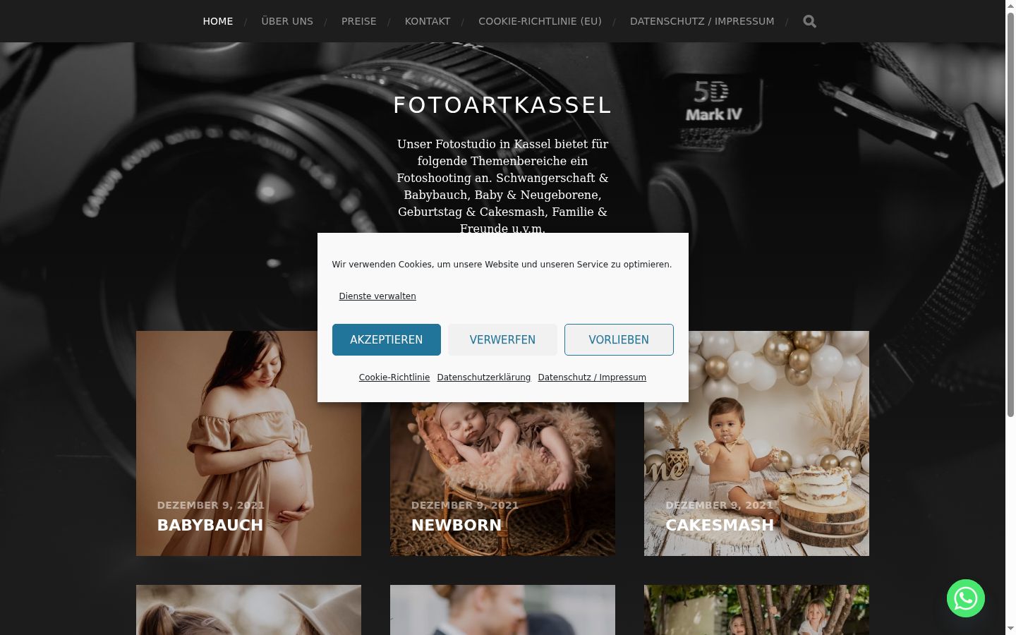 Screenshot del banner di consenso mostrato prima di qualsiasi interazione