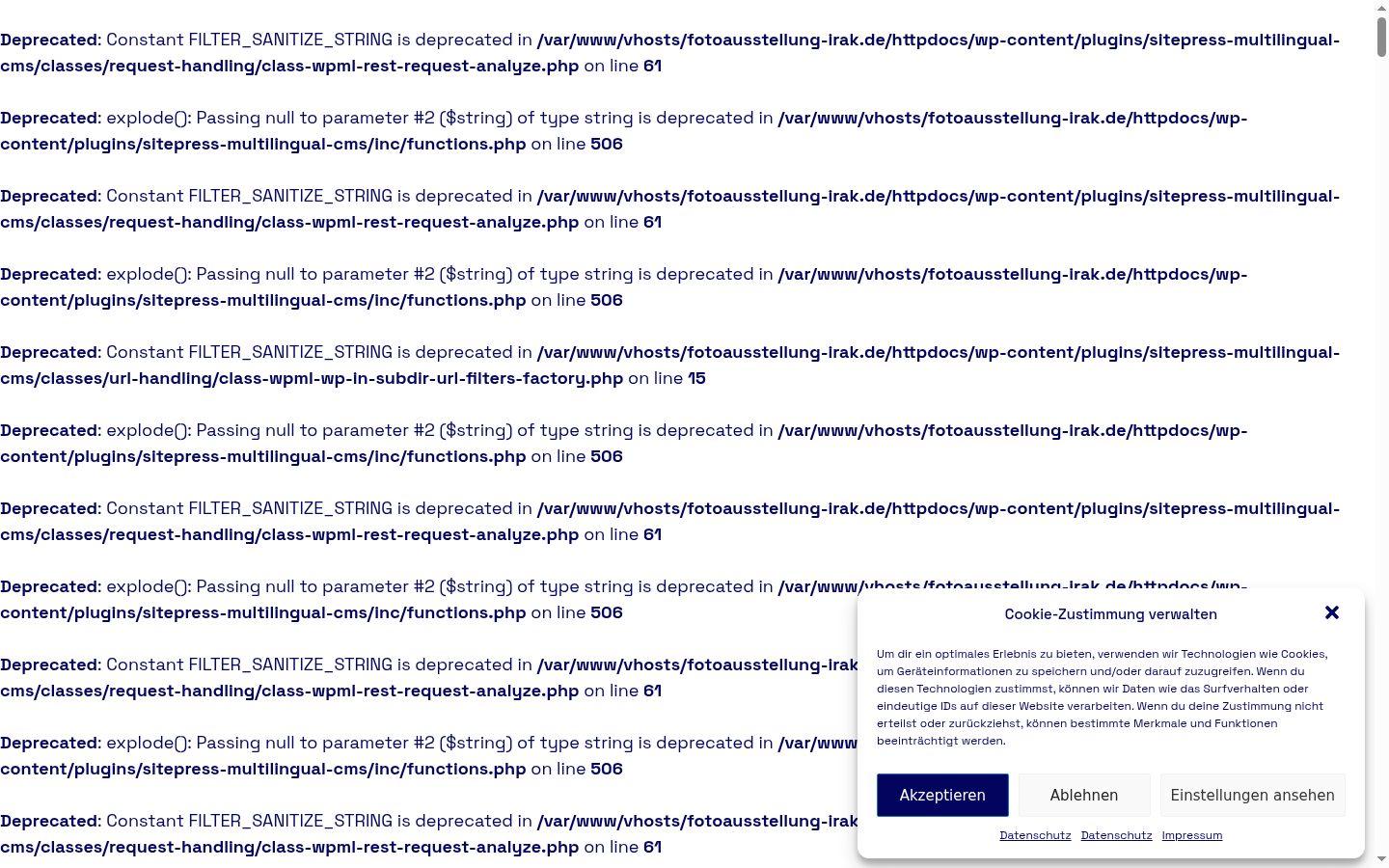 Screenshot del banner di consenso mostrato prima di qualsiasi interazione