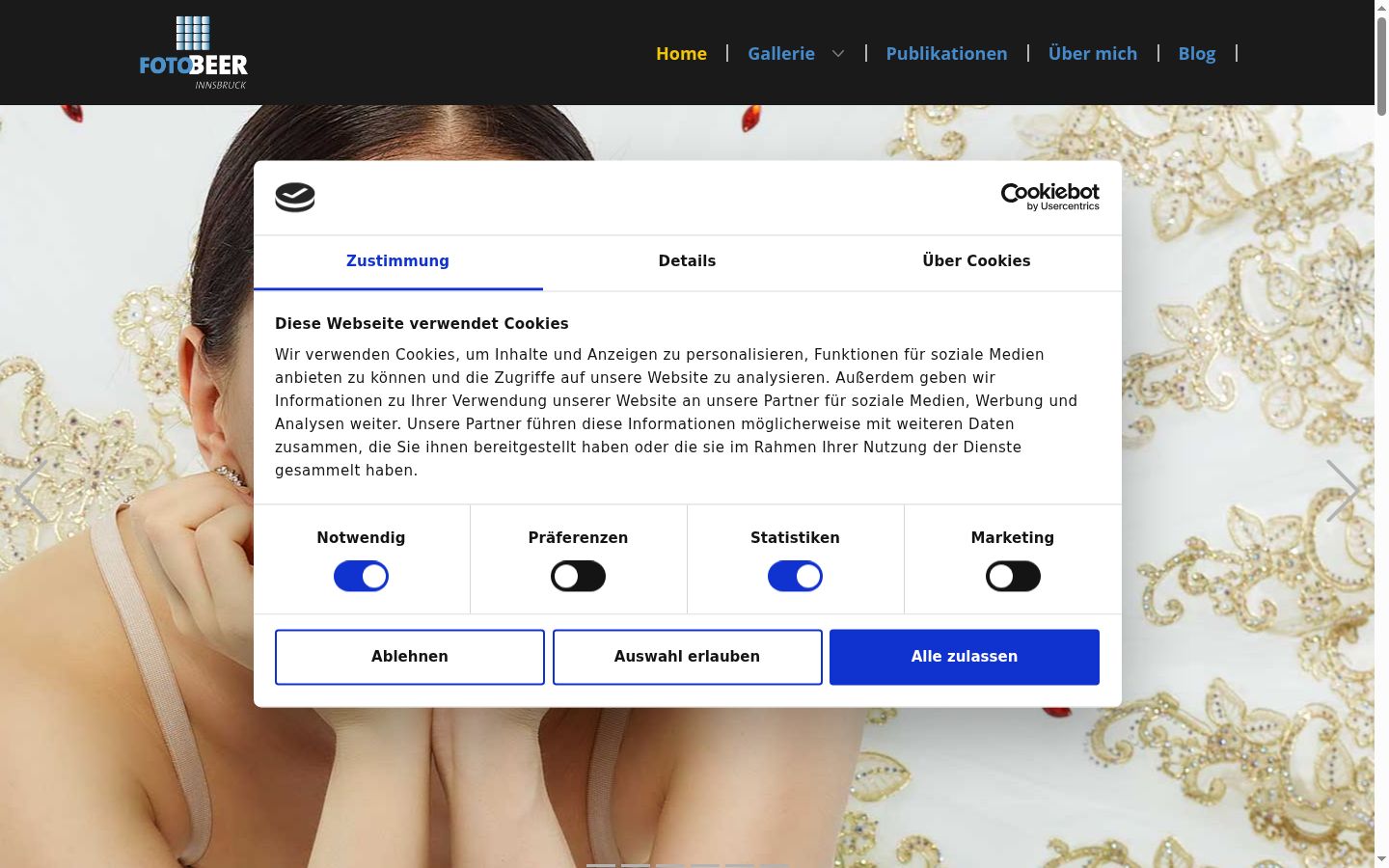 Capture d'écran de la bannière de consentement affichée avant toute interaction