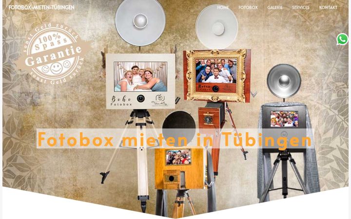 Screenshot stránky fotobox-mieten-tuebingen.de