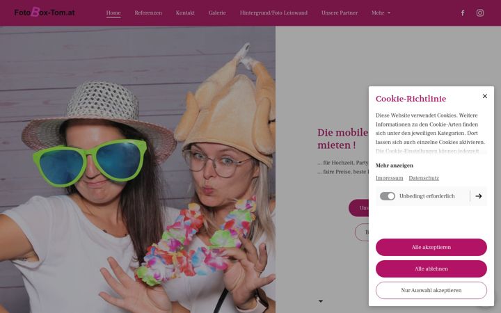 Screenshot of fotobox-tom.at