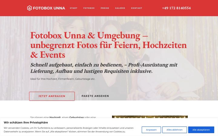 Screenshot of fotobox-unna.de