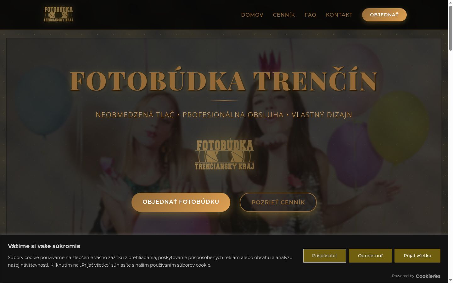 Screenshot del banner di consenso mostrato prima di qualsiasi interazione