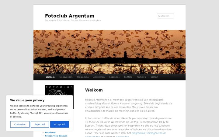 Screenshot of fotoclubargentum.nl
