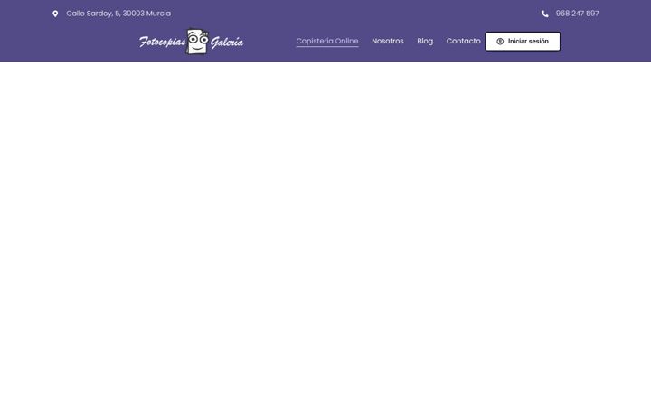 Screenshot of fotocopiasgaleria.com