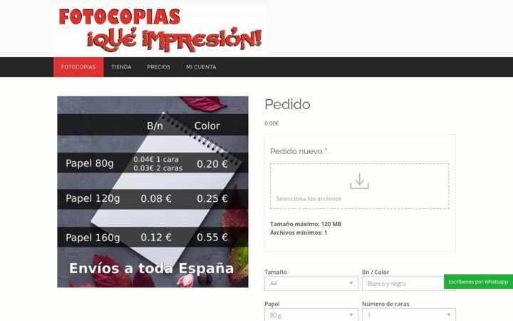 Screenshot of fotocopiasqueimpresion.com