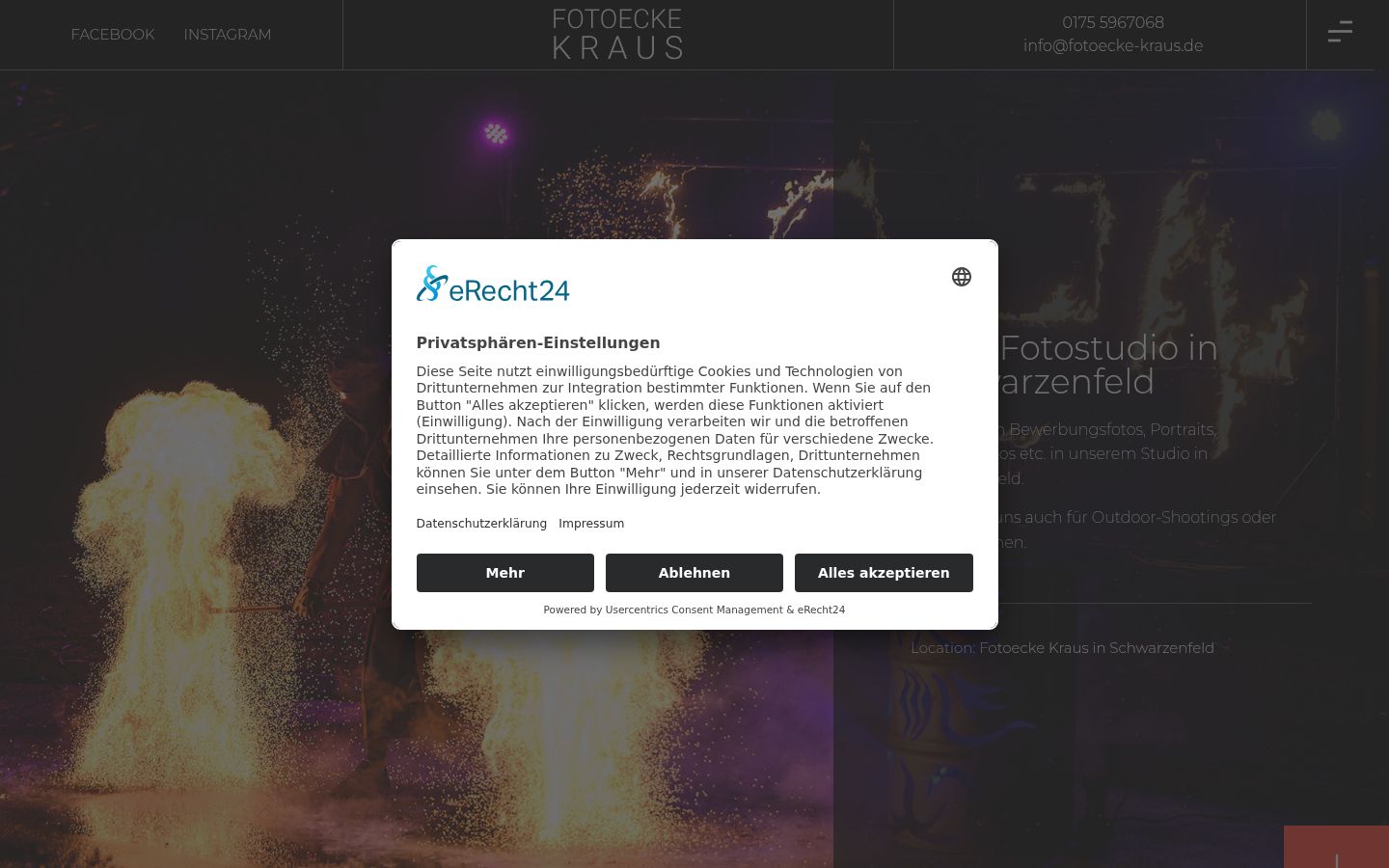 Screenshot del banner di consenso mostrato prima di qualsiasi interazione