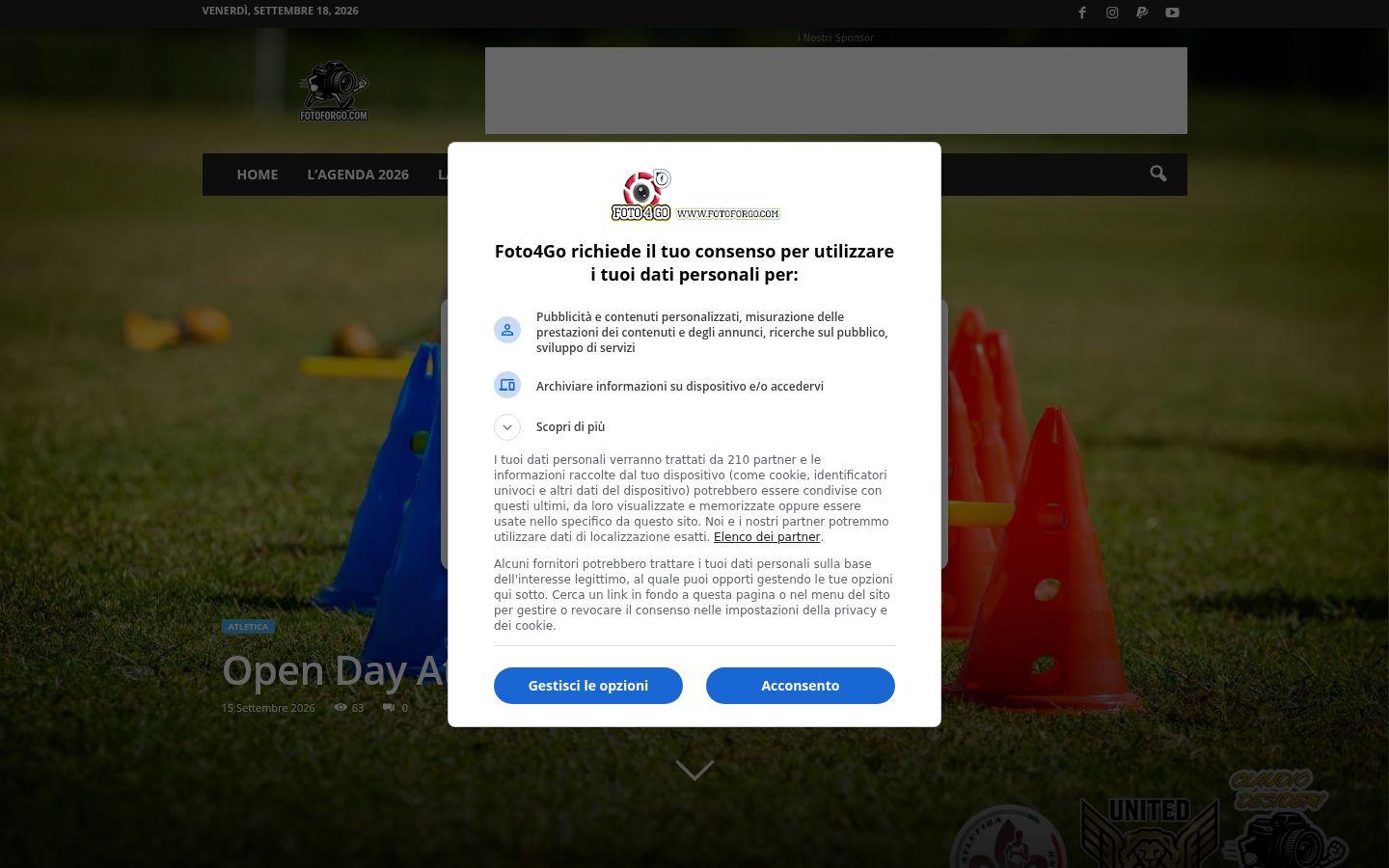 Snimka zaslona bannera za privolu prikazanog prije bilo kakve interakcije