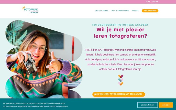 Screenshot of fotofreakacademy.be