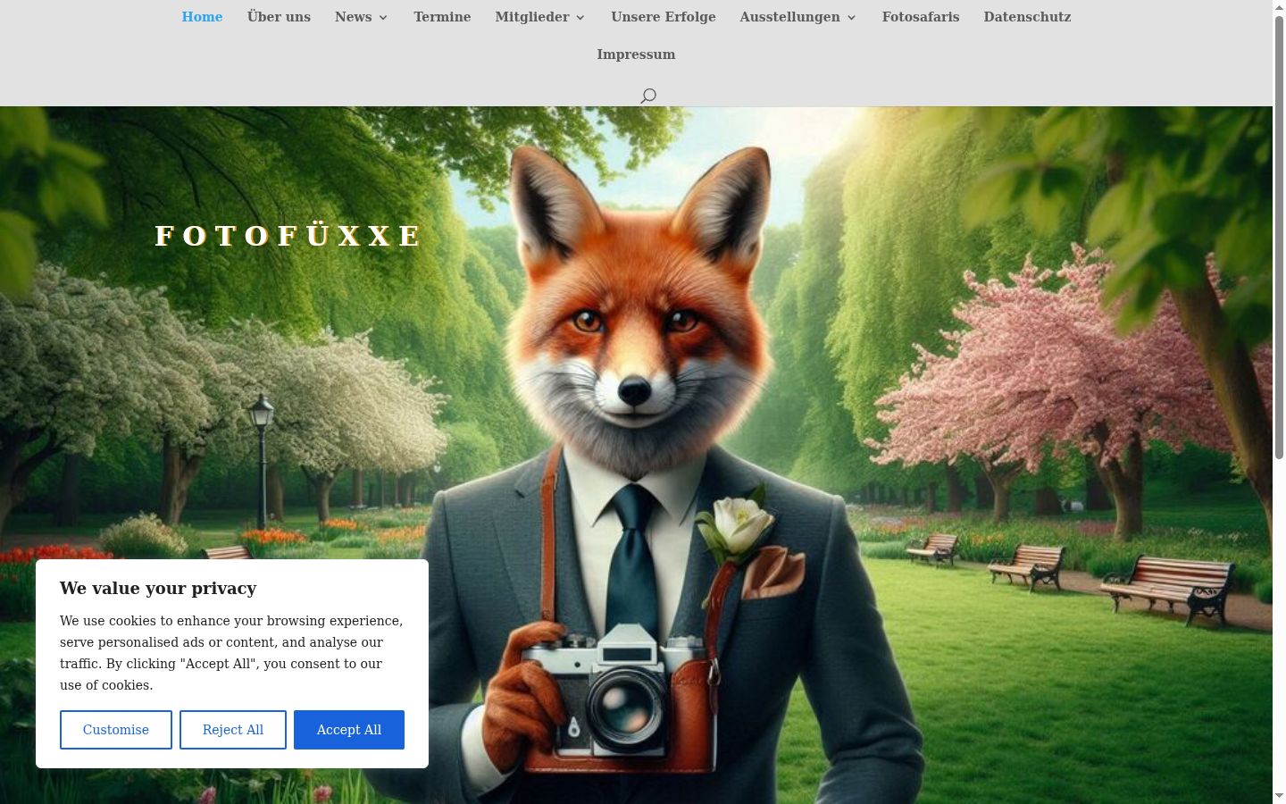 Screenshot του banner συγκατάθεσης που εμφανίστηκε πριν από οποιαδήποτε αλληλεπίδραση