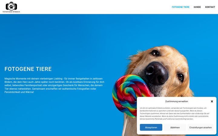 Snimka zaslona za fotogene-tiere.de