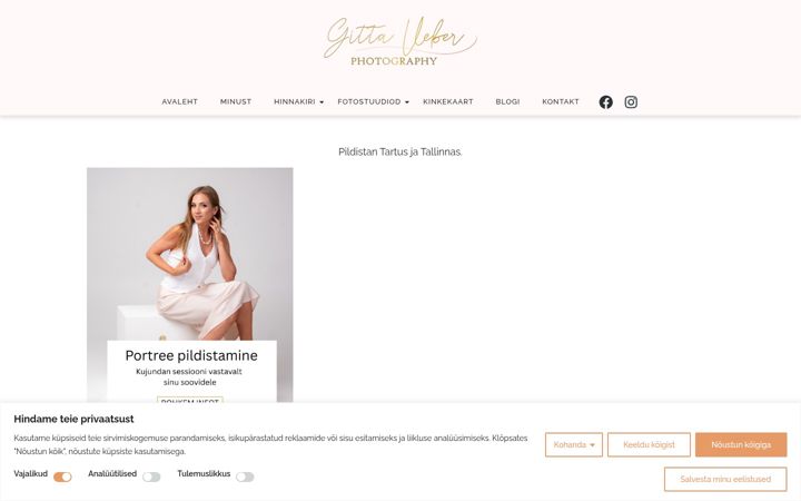 Screenshot of fotograafgitta.ee