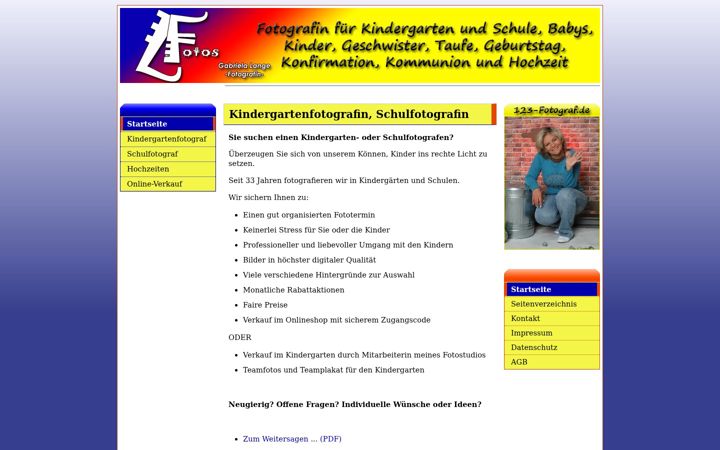 Screenshot of fotograf-kindergarten.de