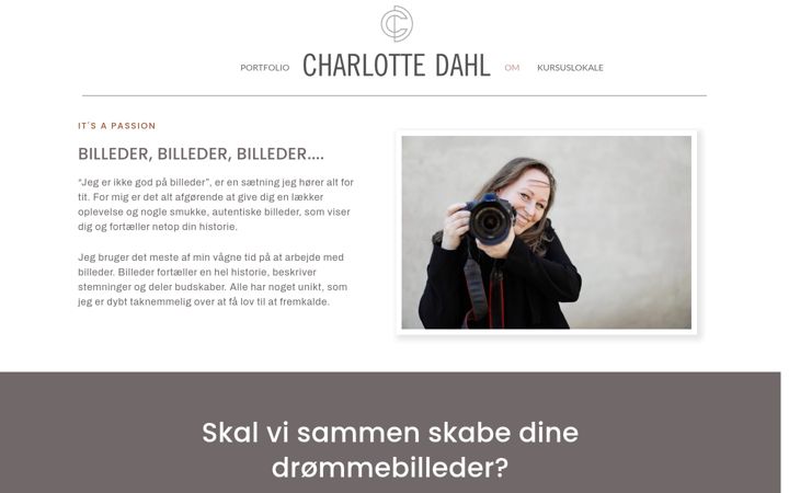 Screenshot of fotografcharlottedahl.dk