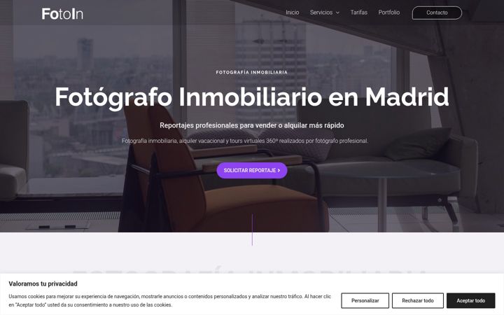 Snímek obrazovky fotografiainmobiliaria.es