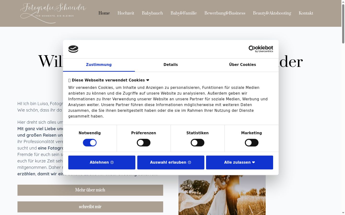 Screenshot del banner di consenso mostrato prima di qualsiasi interazione