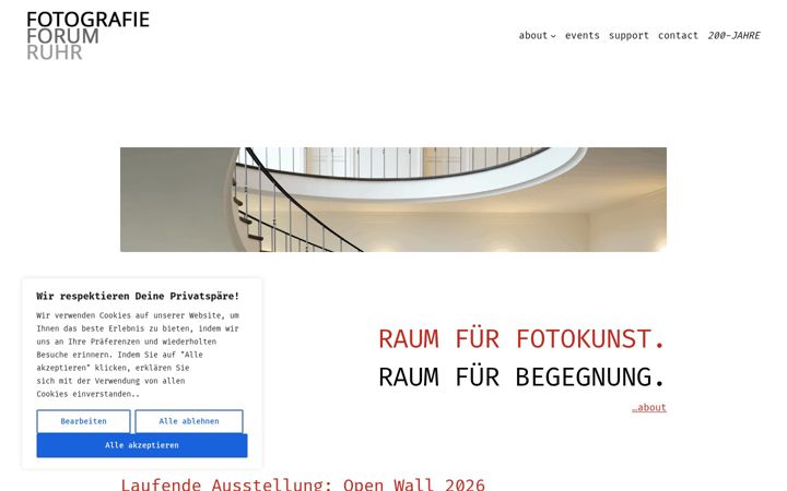 Ekraanipilt saidist fotografieforumruhr.de