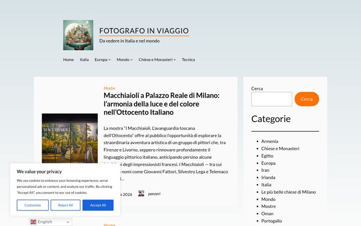 Screenshot of fotografoinviaggio.it