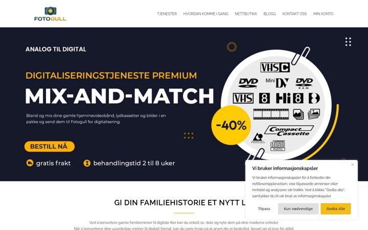 Screenshot of fotogull.no