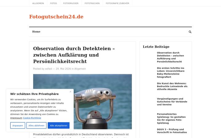 Screenshot of fotogutschein24.de