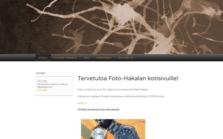 Kuvakaappaus sivustosta fotohakala.fi