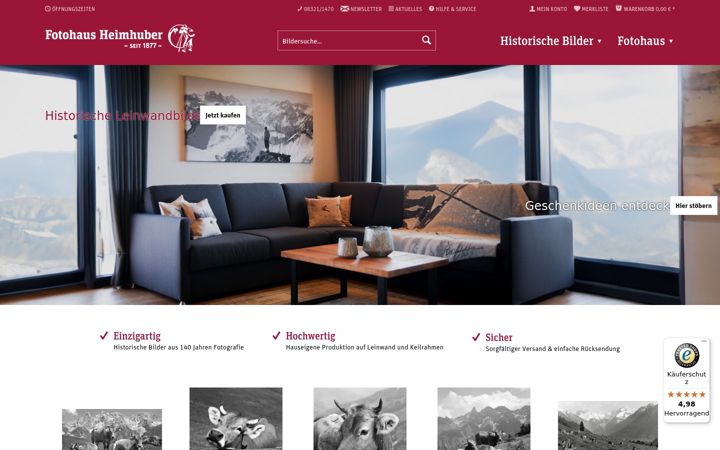 Screenshot of fotohaus-heimhuber.de