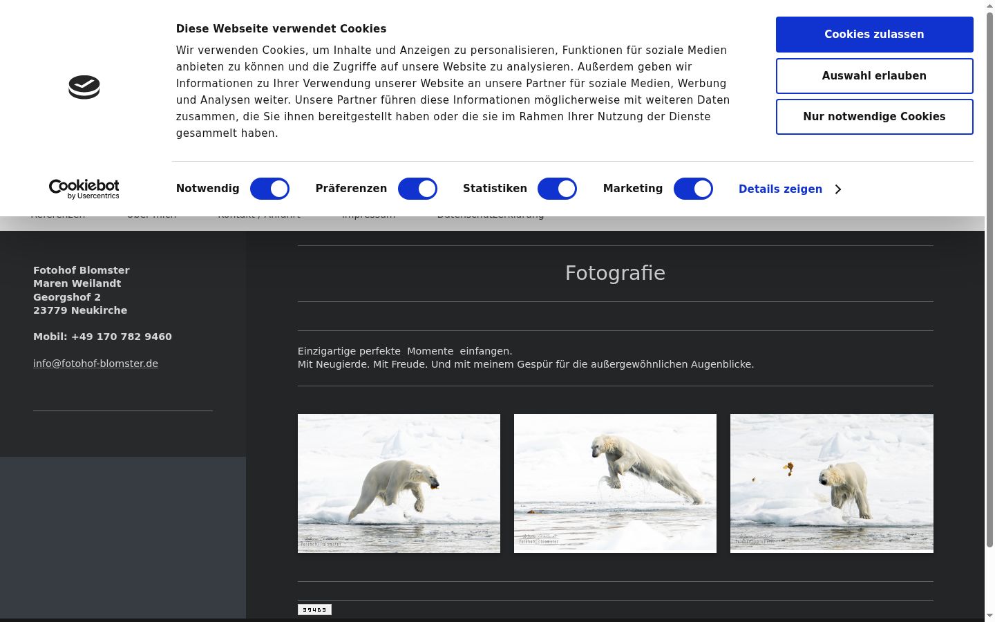 Screenshot of the consent banner shown before any interaction