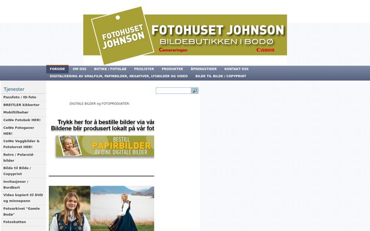 Screenshot of fotohusetjohnson.no