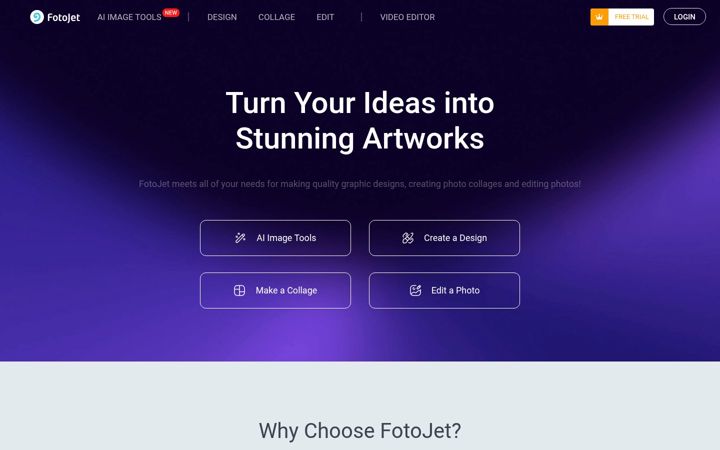 Screenshot of fotojet.com