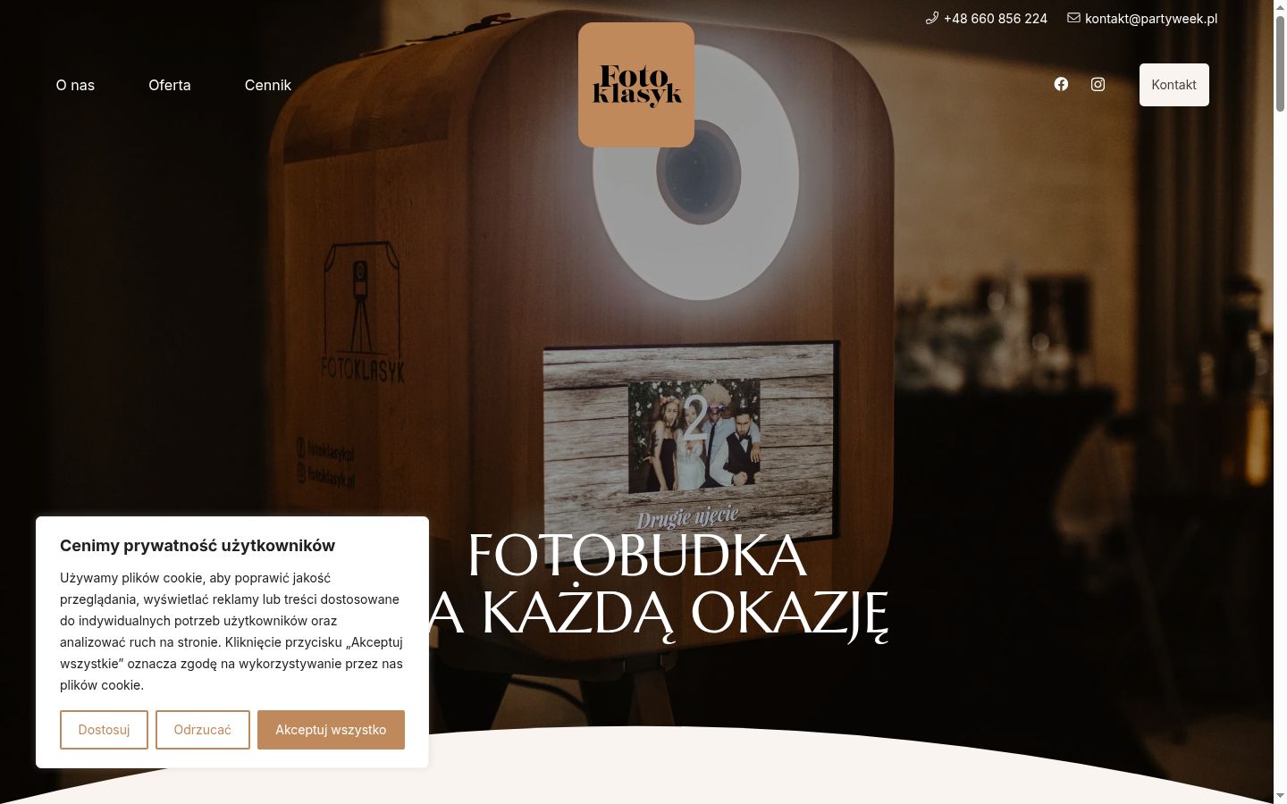 Screenshot del banner di consenso mostrato prima di qualsiasi interazione