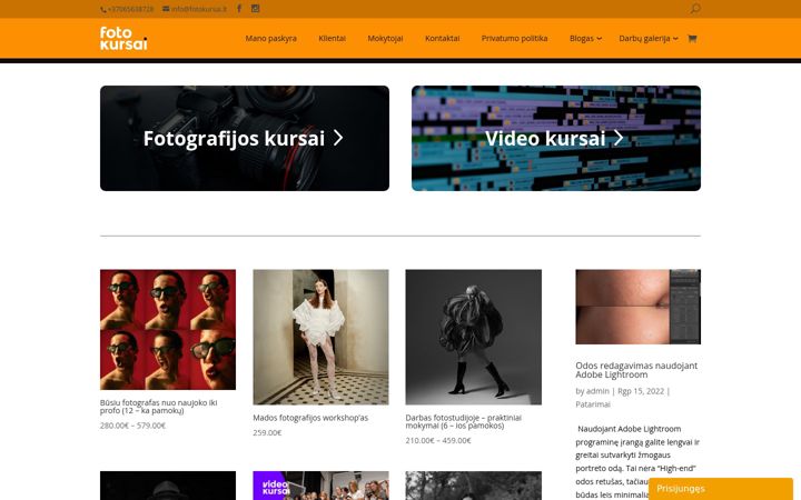 Screenshot of fotokursai.lt
