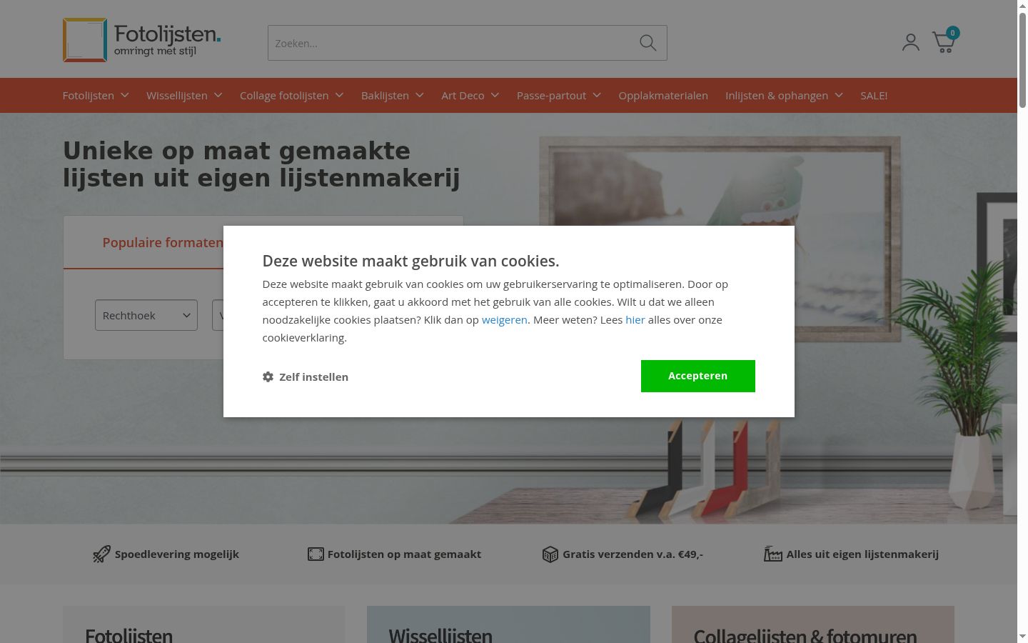 Screenshot des Einwilligungsbanners vor jeglicher Interaktion