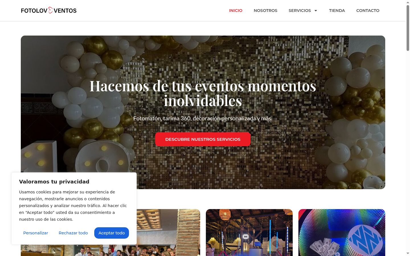 Screenshot del banner di consenso mostrato prima di qualsiasi interazione
