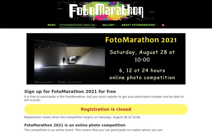 Screenshot of fotomarathon.dk