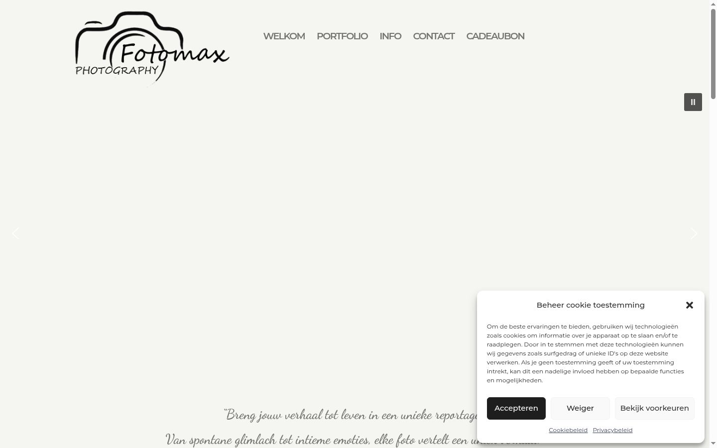Screenshot of the consent banner shown before any interaction