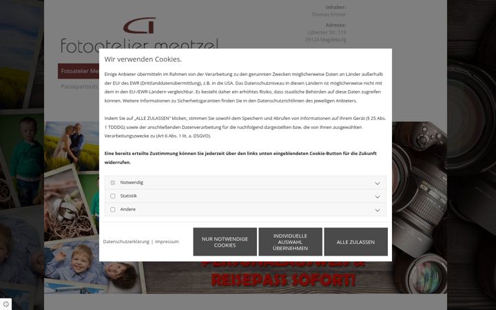 Screenshot of fotomentzel.de
