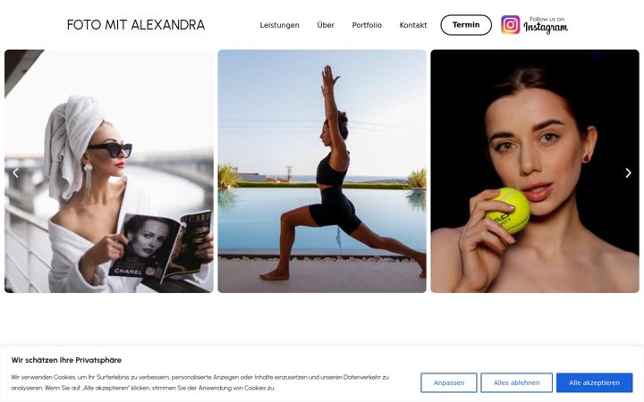 Ekraanipilt saidist fotomitaleksandra.de