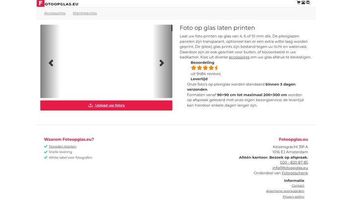 Screenshot of fotoopglas.eu