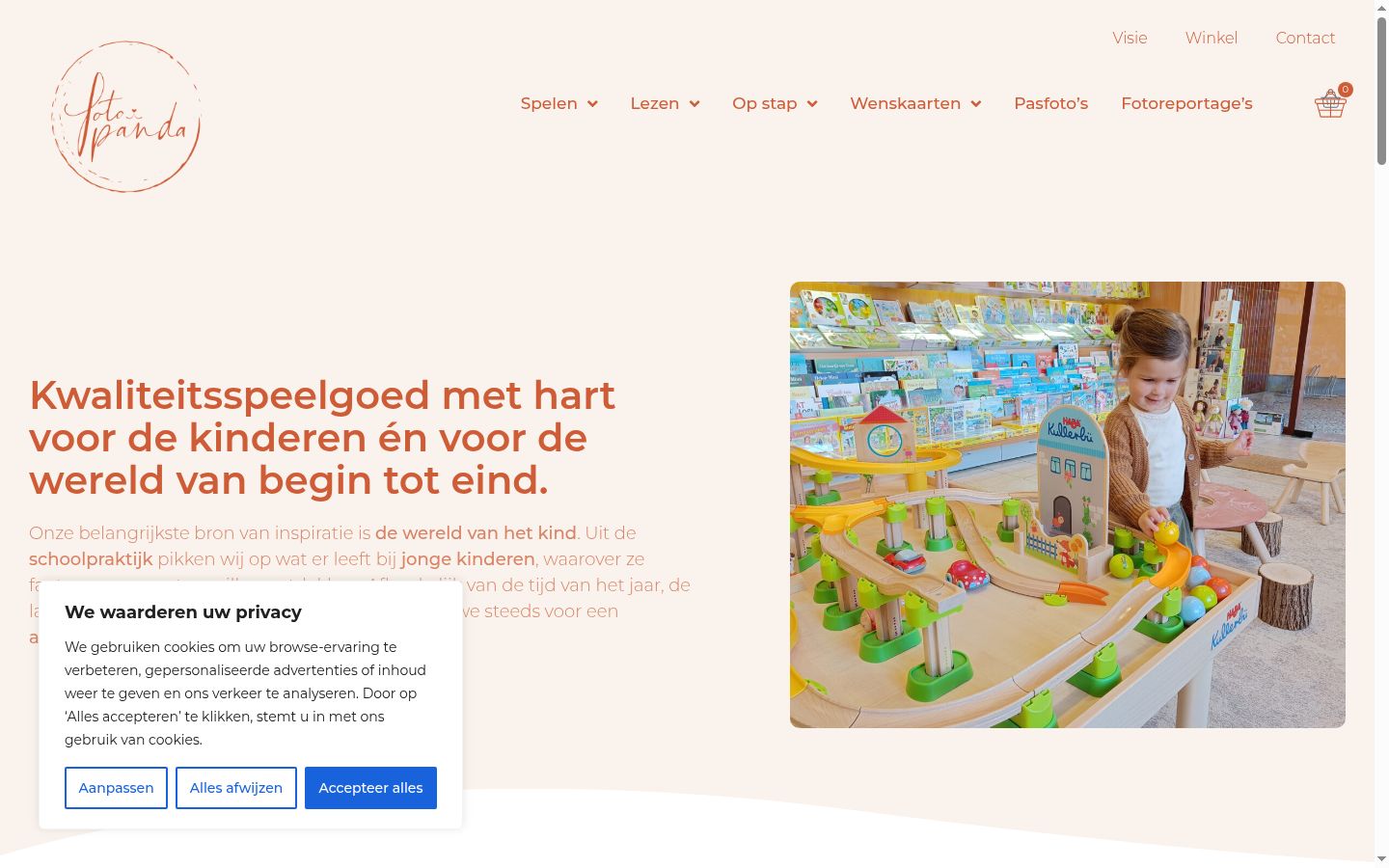 Screenshot van de toestemmingsbanner zoals getoond vóór enige interactie