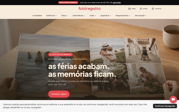 Screenshot of fotoregistro.com.br